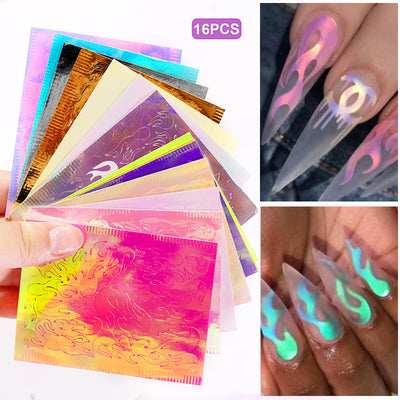 Calcomanías de Uñas Efecto Láser Flame - Image 9