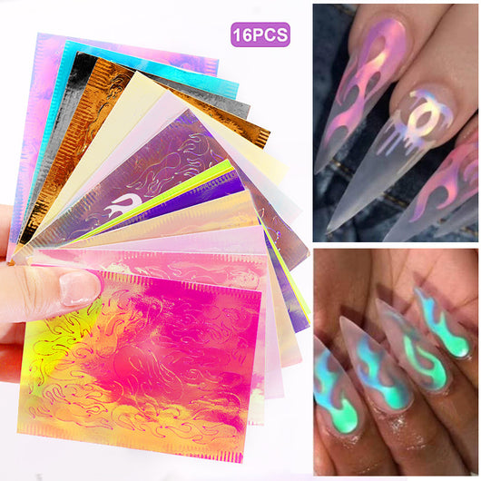 Calcomanías de Uñas Efecto Láser Flame - Image 9