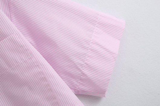 Camisa Rayada de Manga Corta con Solapa y Doble Bolsillo - Image 3