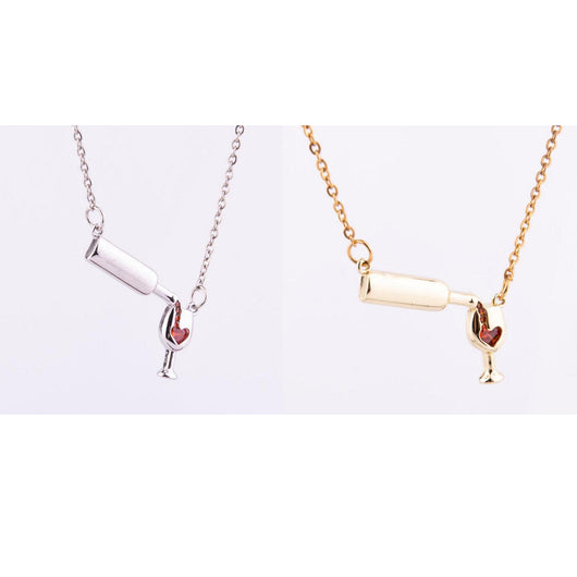 Collar para Amantes del Vino con Dije de Botella, Copa y Corazón - Image 8