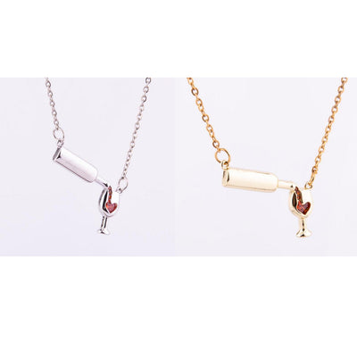 Collar para Amantes del Vino con Dije de Botella, Copa y Corazón - Image 20