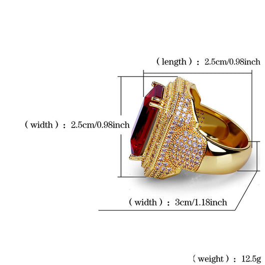 Anillo de Rubí con Circonitas Enchapado en Oro - Image 5