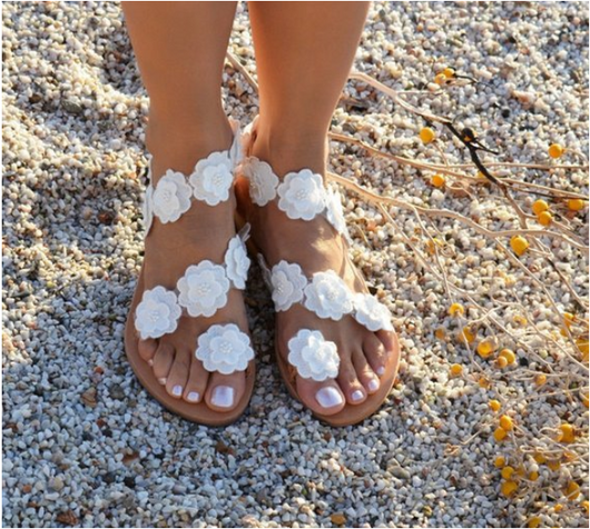 Sandalias Planas de Moda con Flores PU - Tallas Grandes para Mujer - Image 7