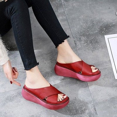 Sandalias Plataforma Mujer Talla Grande - Cuña Cómoda Punta Abierta - Image 4