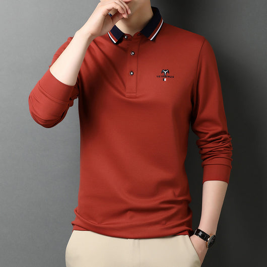 Camisa Manga Larga de Algodón con Solapa para Hombre - Diseño Monocromático - Image 14