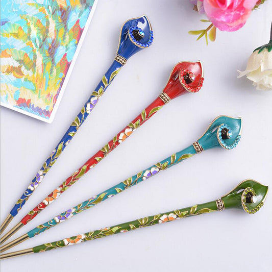 Pasador de Cabello Cloisonné Antiguo Chino para Dama