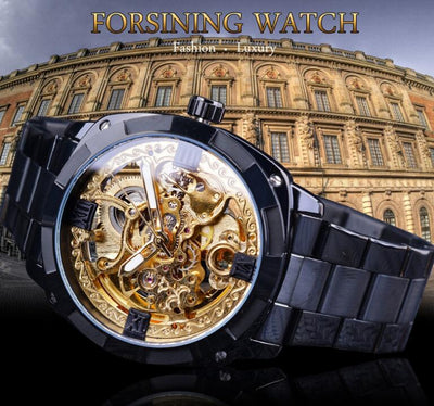 Reloj Mecánico Automático Dorado para Hombre - Elegancia y Durabilidad - Image 3