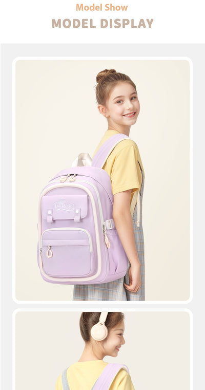 Mochila Escolar Impermeable de Gran Capacidad y Múltiples Compartimentos para Niñas - Image 28
