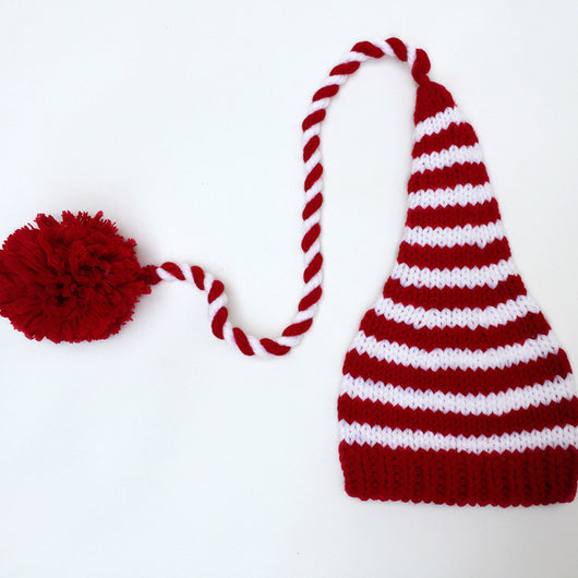 Gorro Tejido a Mano para Recién Nacido con Cola Larga - Image 4