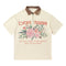 Polo Denim con Estampado Floral Retro - Diseño Unisex Oversize