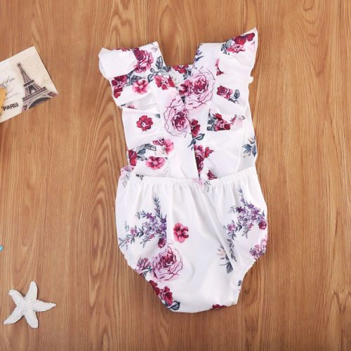 Pelele Floral Martina para Bebé Niña - Encaje Bordado Blanco