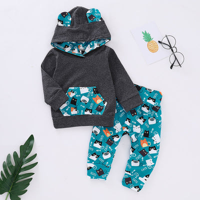 Conjunto de Ropa con Estampado de Gatos