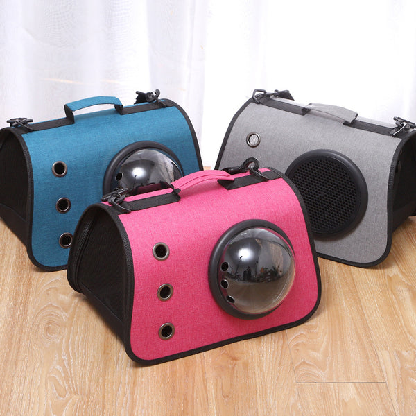Bolsa Transportadora Plegable de Lino para Mascotas