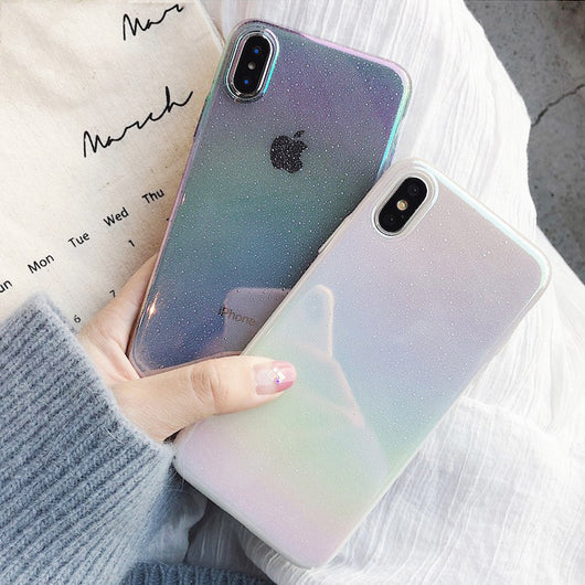 Funda para teléfono con efecto degradado y relieve de gotas de lluvia
