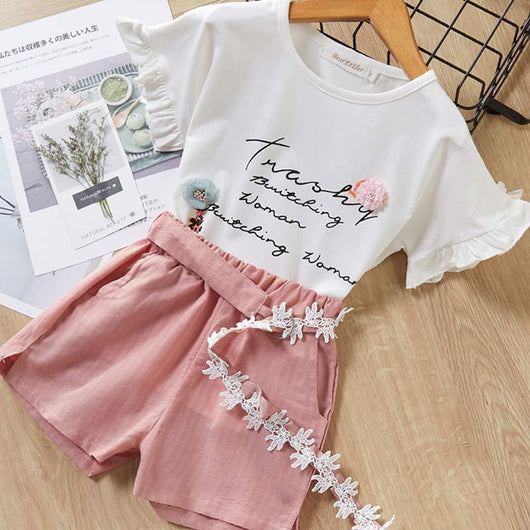 Conjunto Infantil Fashionable: Blusa Manga Corta + Shorts - Image 4