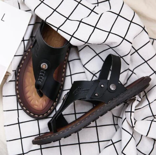 Sandalias de Cuero para Hombre Talla Grande con Diseño de Dos Dedos - Image 14