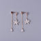 S925 sterling Plateado flower tassel earrings Rose Dorado 925 Plateado