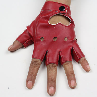 Guantes Hip-hop de Cuero Medio Dedo Performance DS