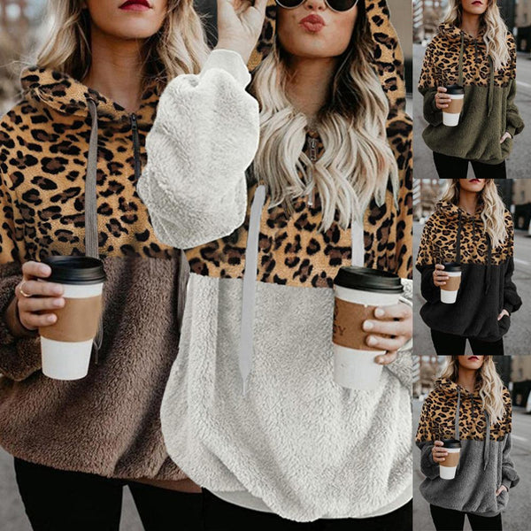 Blusa con Estampado de Leopardo y Bolsillo con Cierre