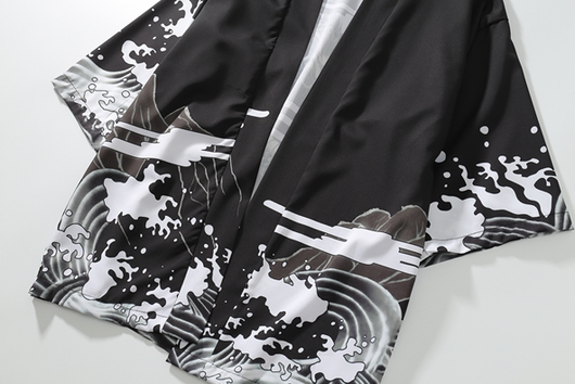 Cardigan Ukiyo-e con Diseño Pintado a Mano - Image 3