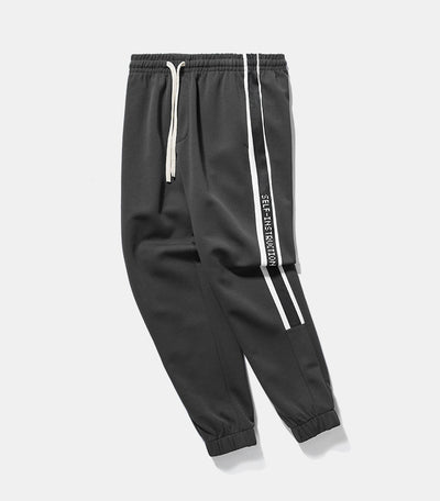 Pantalones de Chándal Retro para Hombre con Cintura Elástica y Franjas Laterales