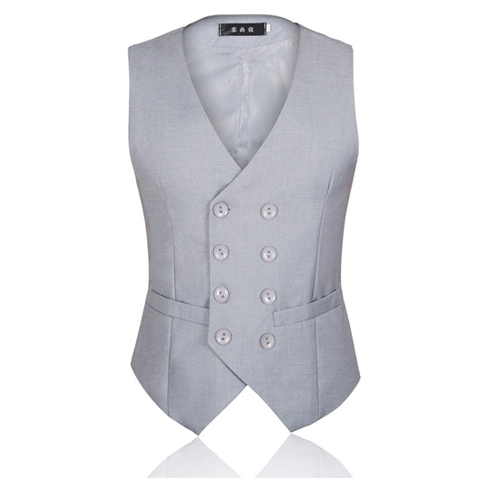 Chaleco de Traje Doble Botonadura Estilo Británico Talla Grande - Image 8