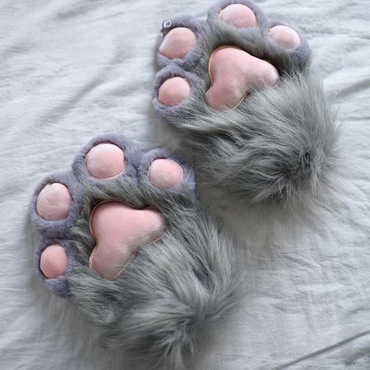 Pantuflas Cálidas con Forro Polar y Diseño de Patita de Gato - Image 9