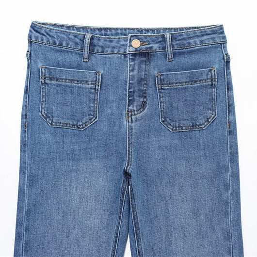 Jeans Cintura Alta con Detalles de Moda Europea y Americana - Image 3