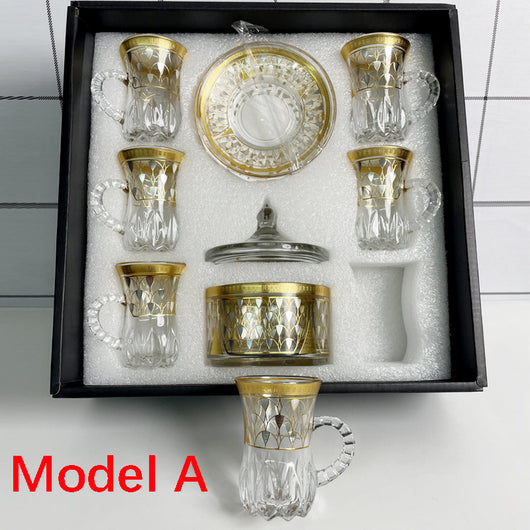 Juego de Taza de Té en Vidrio Negro con Platillo - Image 6