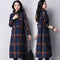 Vestido de Lana Talla Grande Cuadros Retro Otoño Invierno