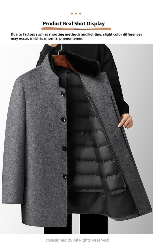 Sobretodo de Lana para Hombre con Forro de Plumas Desmontable - Image 11