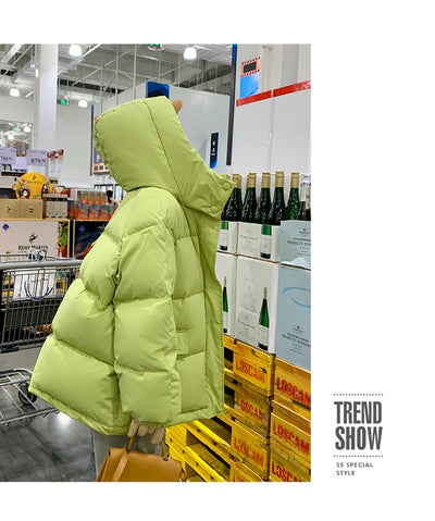 Chaqueta Corta de Plumón Blanco para Mujer - Abrigo Elegante de Invierno - Image 23