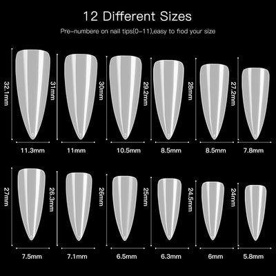 Uñas Postizas con Diseño de Gotas de Agua - Listas para Usar - Image 8