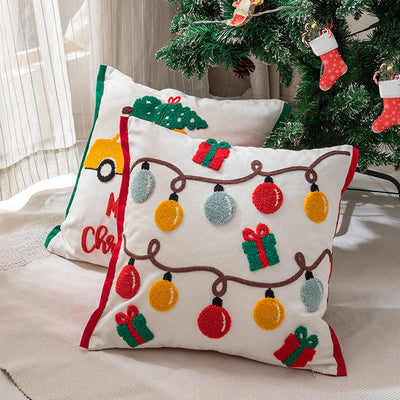 Funda de Almohada de Algodón Bordada Navideña - Image 10