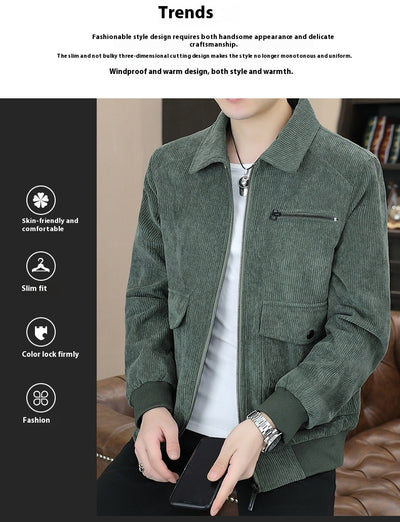 Abrigo de Pana Estilo Coreano Japonés con Solapa - Uniforme Moderno - Image 16