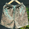 Shorts Étnicos Estilo Floral Láser en Tela Ice Silk para Hombre