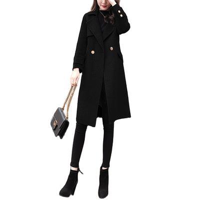 Abrigo de Lana Estilo Hepburn Largo Medio para Mujer