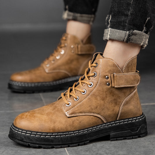 Botas de Trabajo Retro Clásicas Caña Alta Punta Redonda para Hombre - Image 16