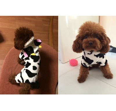 Disfraz de Vaca Cálido para Perros y Gatos - Sudadera con Capucha Invierno - Image 5