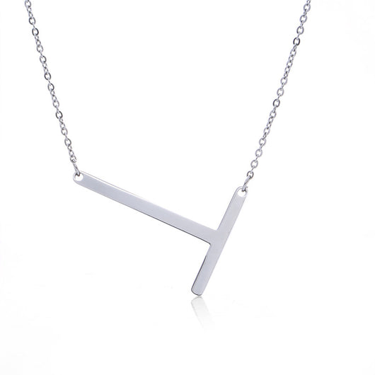 Collar Inicial Acero Inoxidable Chapado en Oro Rosa - Image 74