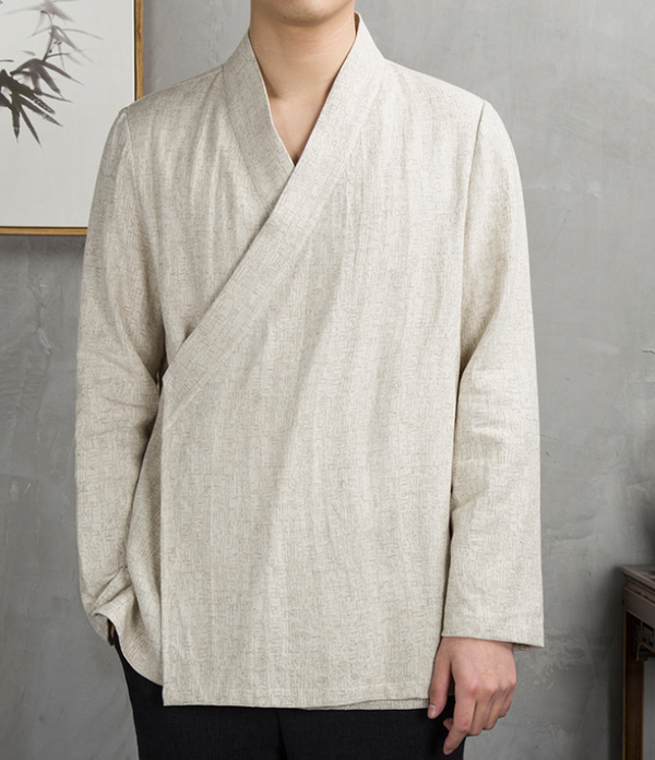 Camisa Tang Hanfu Tradicional - Lino Algodón para Hombre Estilo Retro Chino