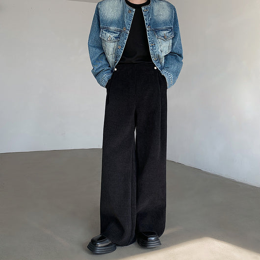 Pantalones Hombre Cintura Alta Pierna Ancha Primavera con Caída Fluida - Image 5