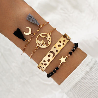 Pulsera Geométrica de Cadena Metálica Estilo Europeo
