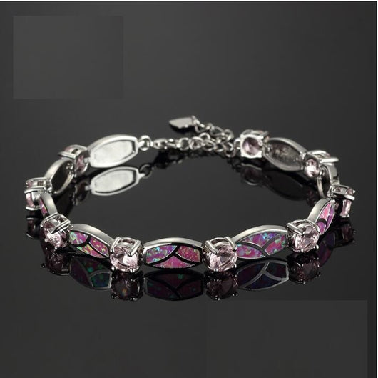 Pulsera de Ópalo Azul Plateado con Baño de Cobre - Image 3