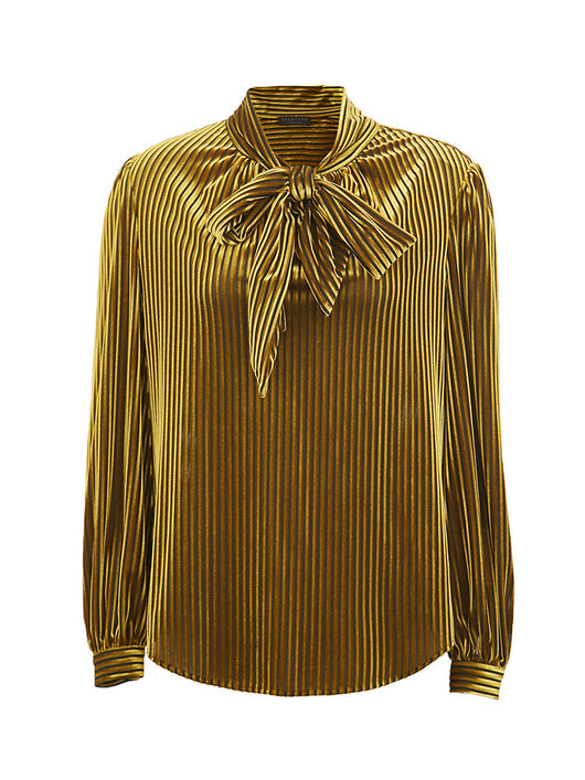 Blusa Tejida de Terciopelo Elástico con Encaje a Rayas - Image 11