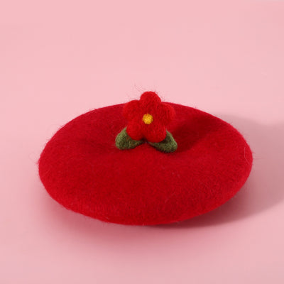 Sombrero Floral de Lana Cardada para Mascotas - Image 11