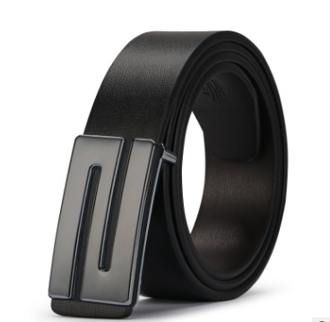 Cinturón de Cuero PU para Hombre con Hebilla Placa Moderna - Estilo Coreano Casual