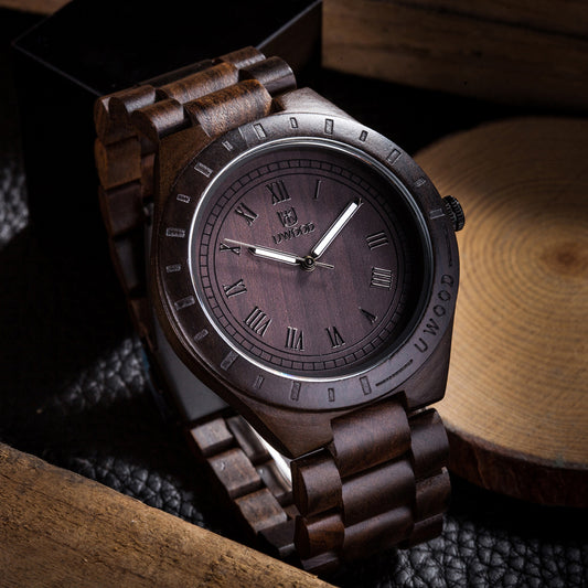 Reloj de Cuarzo con Cuerpo de Madera