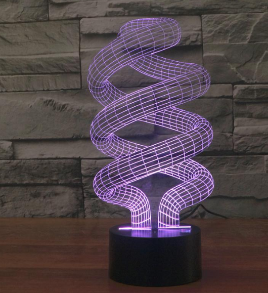 Lámpara 3D Espiral de Ahorro Energético - Luz Nocturna Romántica y Creativa - Image 2