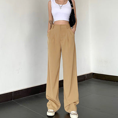 Pantalón Retro Cintura Alta Slim Fit Casual para Mujer